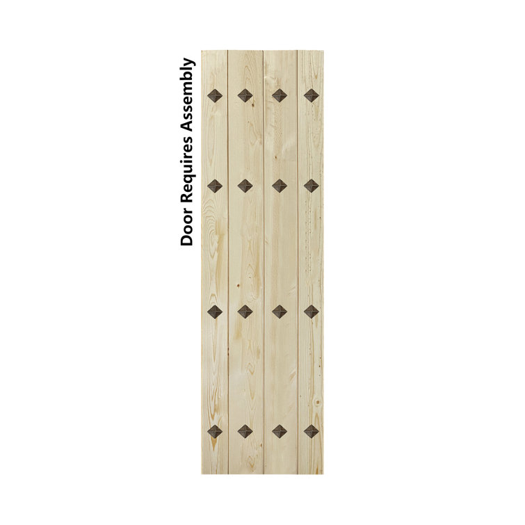 Mr. Wood Panelled Wood and Metal Series DIY Barn Door Slab without